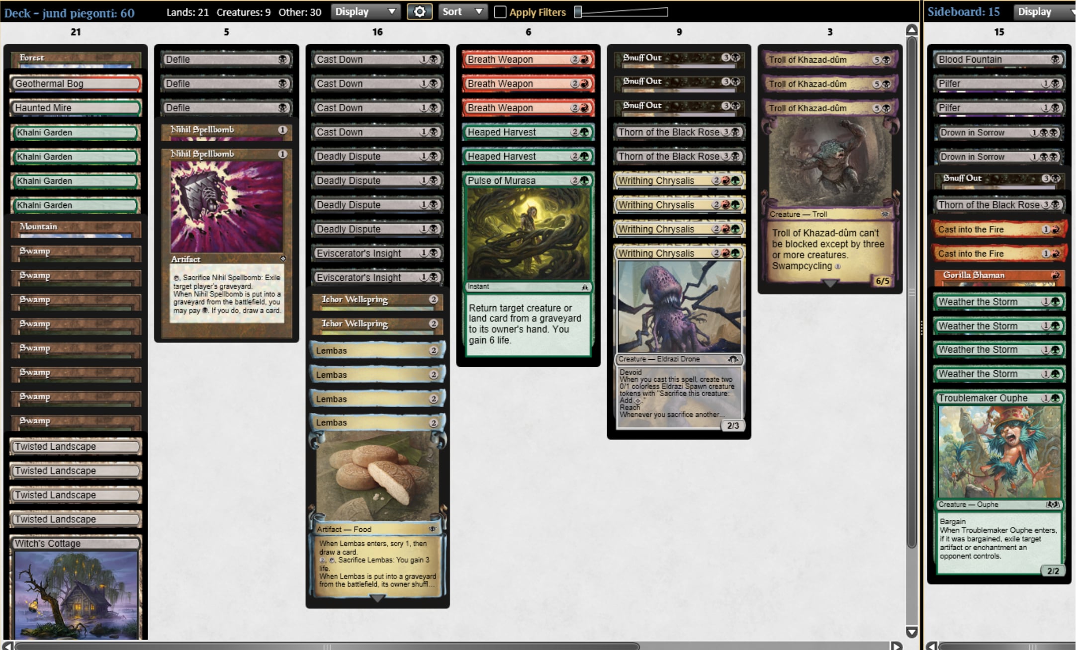 Pauper Jund Gardens: 